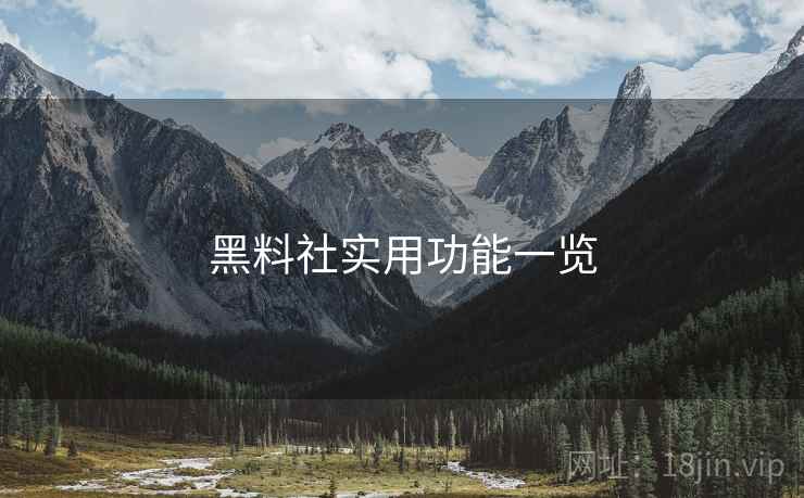 黑料社实用功能一览 黑料社实用功能一览