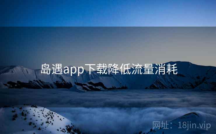 岛遇app下载降低流量消耗
